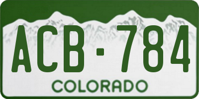 CO license plate ACB784