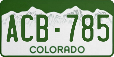 CO license plate ACB785
