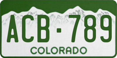 CO license plate ACB789