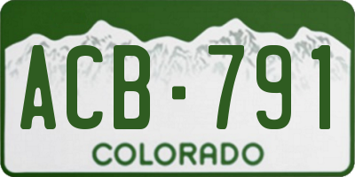 CO license plate ACB791