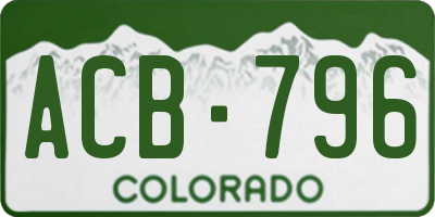CO license plate ACB796