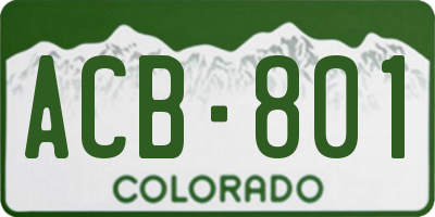 CO license plate ACB801