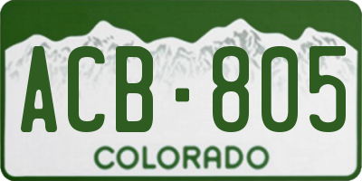 CO license plate ACB805