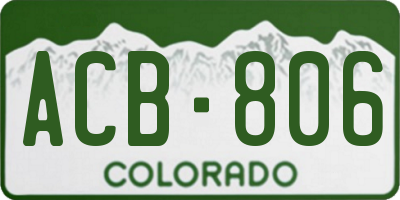 CO license plate ACB806