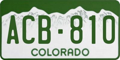 CO license plate ACB810