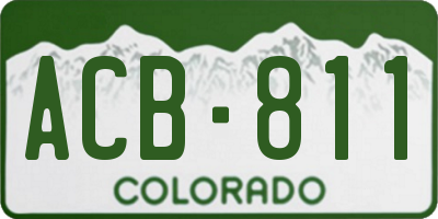 CO license plate ACB811