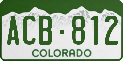 CO license plate ACB812
