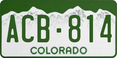 CO license plate ACB814
