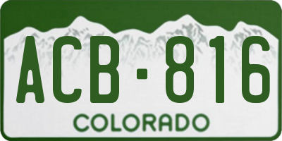CO license plate ACB816