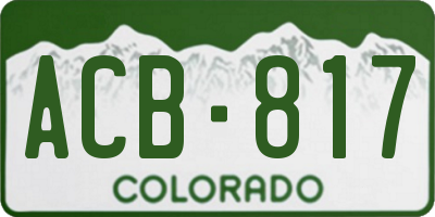 CO license plate ACB817