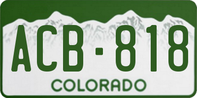 CO license plate ACB818