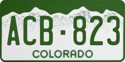CO license plate ACB823