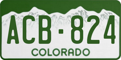 CO license plate ACB824