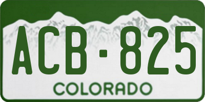 CO license plate ACB825