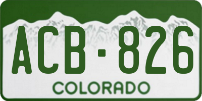 CO license plate ACB826