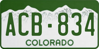 CO license plate ACB834