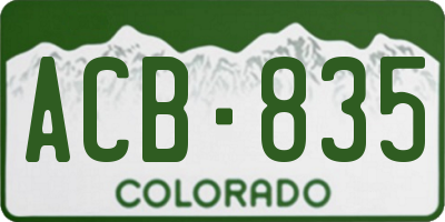 CO license plate ACB835