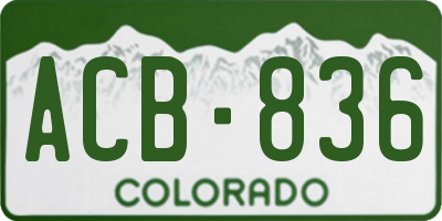 CO license plate ACB836