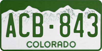 CO license plate ACB843