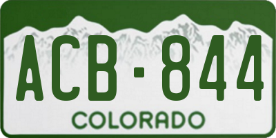 CO license plate ACB844