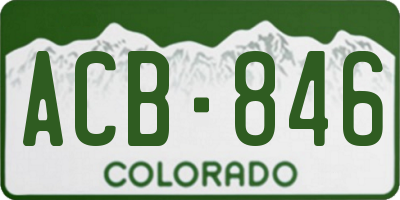 CO license plate ACB846