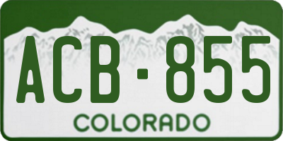 CO license plate ACB855