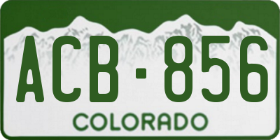 CO license plate ACB856