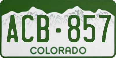 CO license plate ACB857