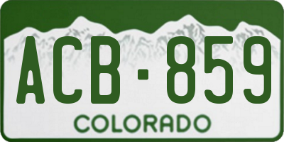 CO license plate ACB859