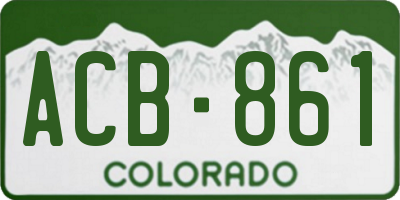 CO license plate ACB861