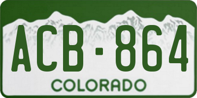 CO license plate ACB864