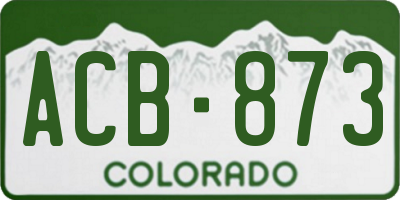 CO license plate ACB873