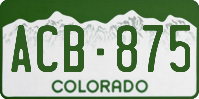 CO license plate ACB875
