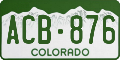 CO license plate ACB876