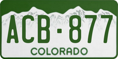 CO license plate ACB877