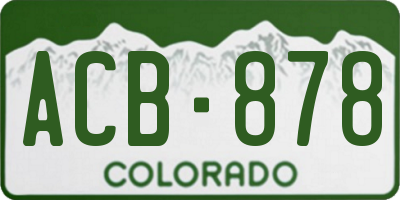 CO license plate ACB878