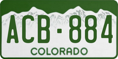 CO license plate ACB884
