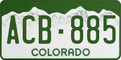 CO license plate ACB885