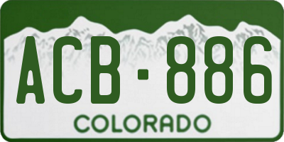 CO license plate ACB886
