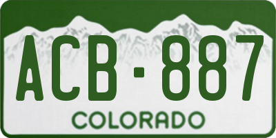 CO license plate ACB887