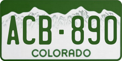 CO license plate ACB890