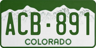 CO license plate ACB891