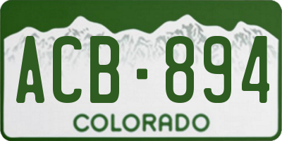 CO license plate ACB894