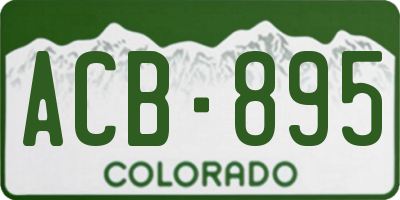 CO license plate ACB895