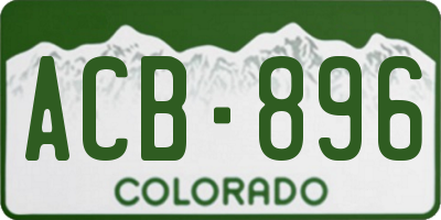 CO license plate ACB896