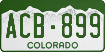 CO license plate ACB899