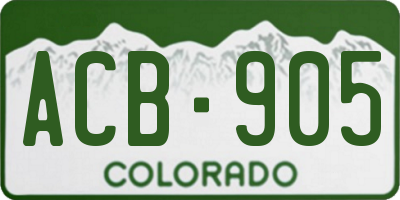 CO license plate ACB905