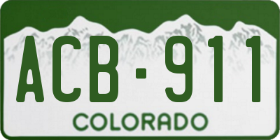 CO license plate ACB911