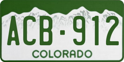CO license plate ACB912