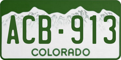 CO license plate ACB913